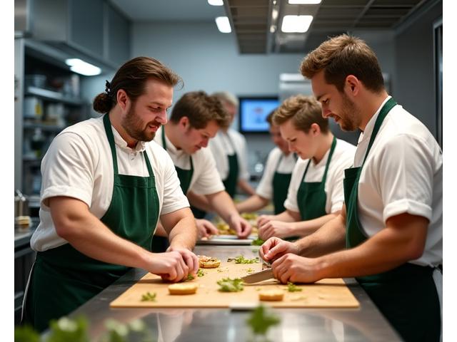 Gumleaf Provisions catering team collaborating in a professional kitchen