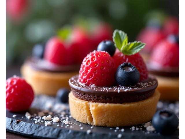A perfectly portioned, sugar-free diabetic-friendly dessert, elegantly presented.